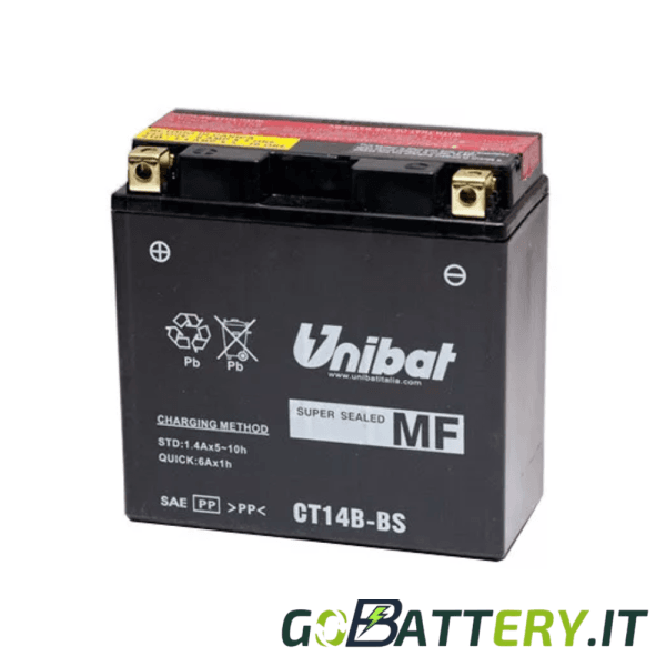 BATTERIA MOTO UNIBAT 12AH 210A CT14BBS