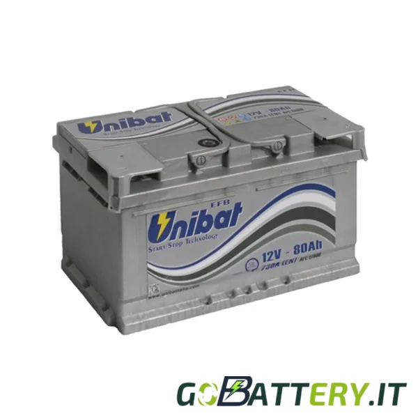 BATTERIA UNIBAT START STOP EFB 80AH 820A