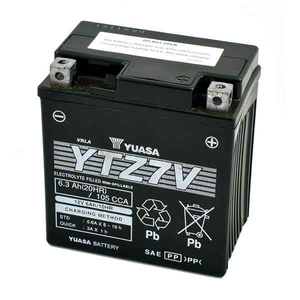 Batteria YTZ7S AGM BATTERIA YUASA YTZ7V 12V-6.4AH (SIGILLATA ATTIVATA - FACTORY SEALED) 7V 6.4Ah